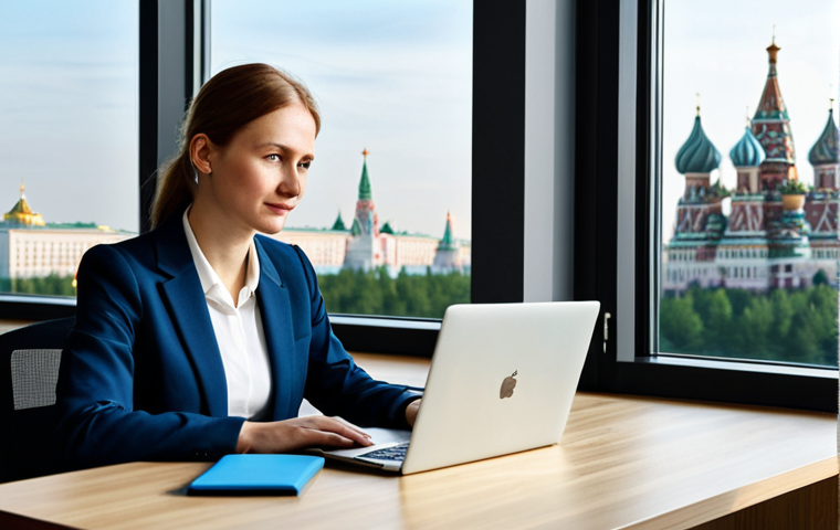 퓨전 피자 DIY 키트 사용 후기 - **
A professional woman in a modest business suit, sitting at a desk in a modern Moscow office. She...