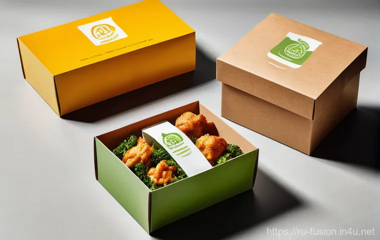퓨전 치킨의 포장 방법 트렌드 - Image Prompt 1: Sustainable & Stylish Food Packaging for Modern Urban Life**